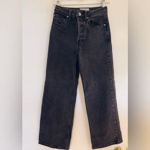 Free People high rise wide leg black jeans